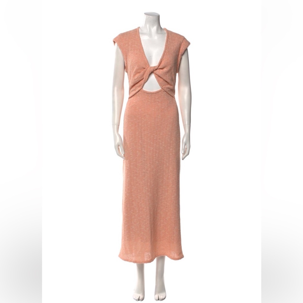 **SOLD** Derek Lam Peach Midi Dress with Cutout